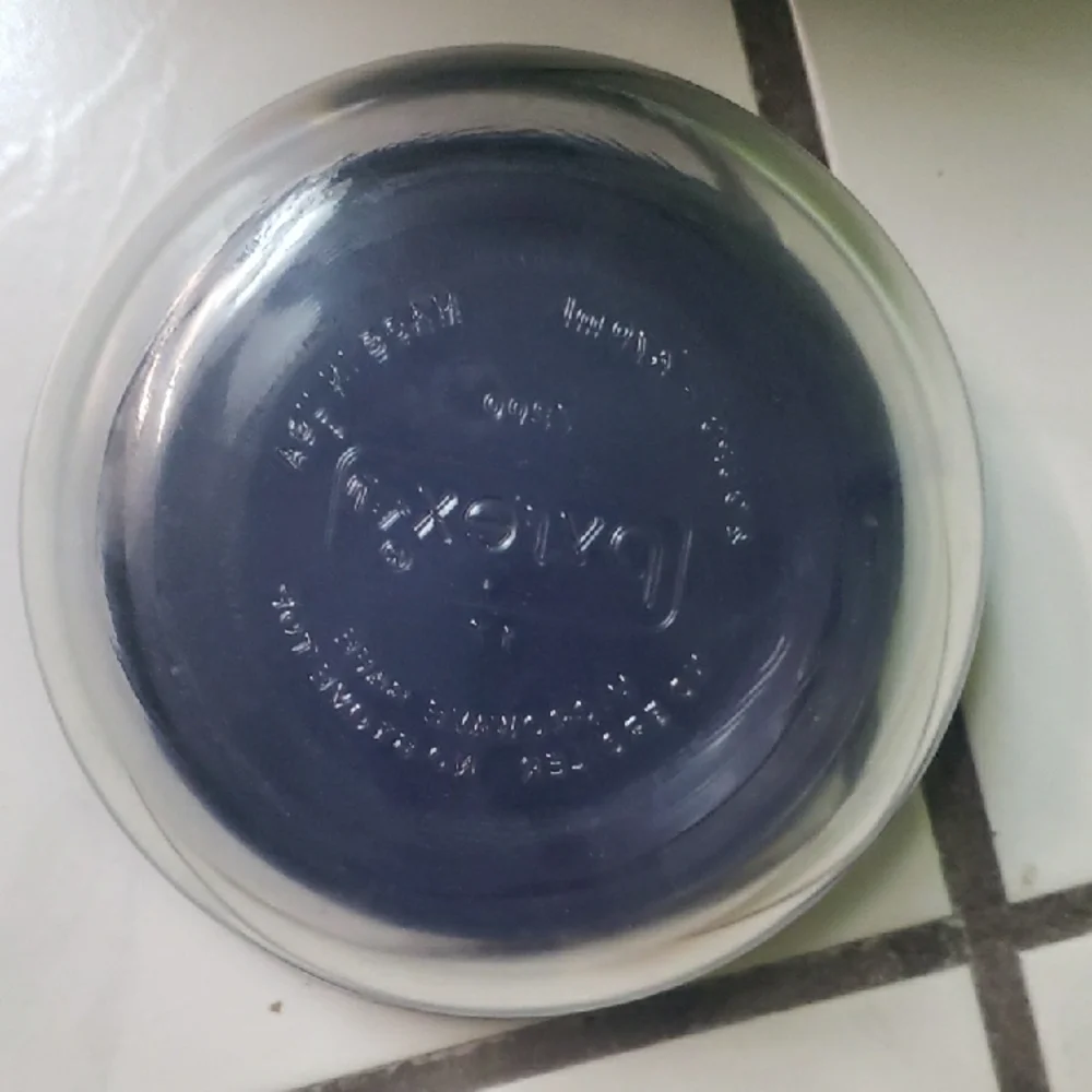 Vintage "Pyrex" mixing/serving bowl, divider, dark blue lids set - Picture 5 of 7